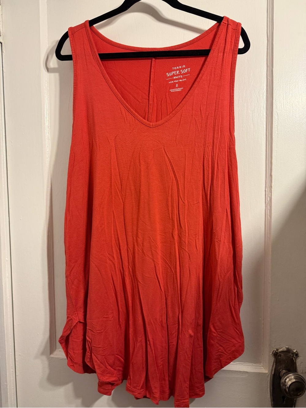 torrid Coral-Red V-Neck Swing Tank Top